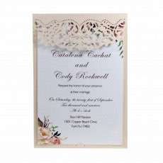 Marriage Invitation Card Celebration Invitation Laser Cut Paper Dark Blue